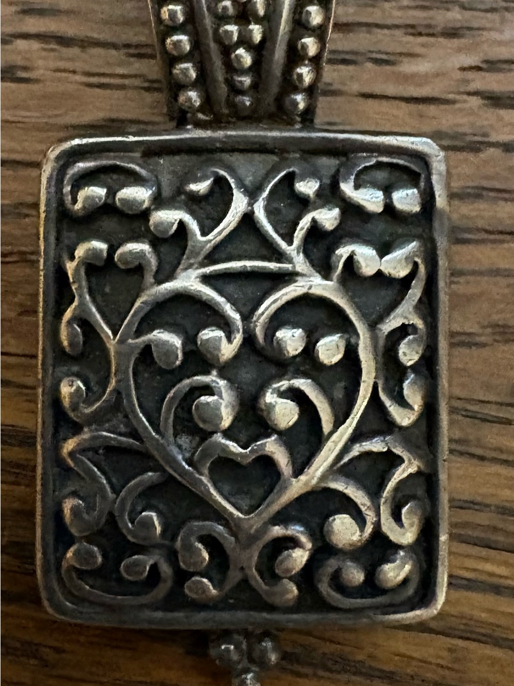 Vintage 17 g Sterling Silver Heart Filigree Pendant Necklace - Silver